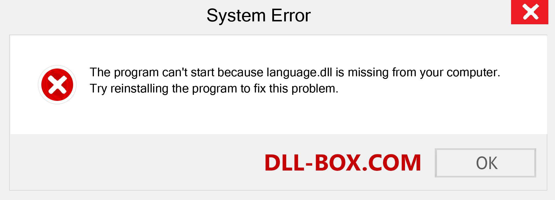  language.dll file is missing?. Download for Windows 7, 8, 10 - Fix  language dll Missing Error on Windows, photos, images